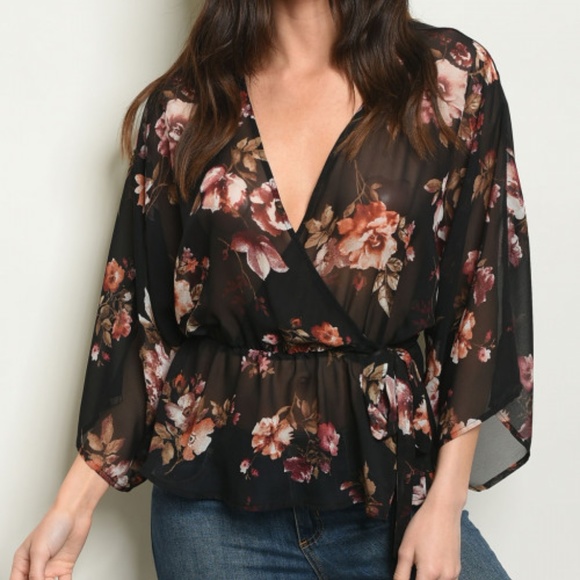 Trend Setter Diva Boutique Tops - SHEER PEPLUM BOHO STYLE TOP